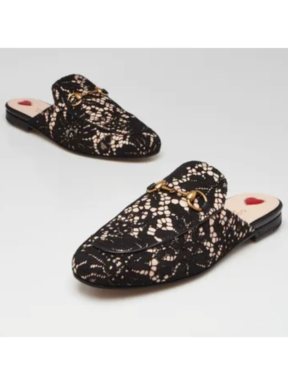 Gucci Princetown Black Lace Mules